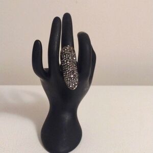 Vintage Shyanne enchanted forest gunmetal AB rhinestone ring size 7